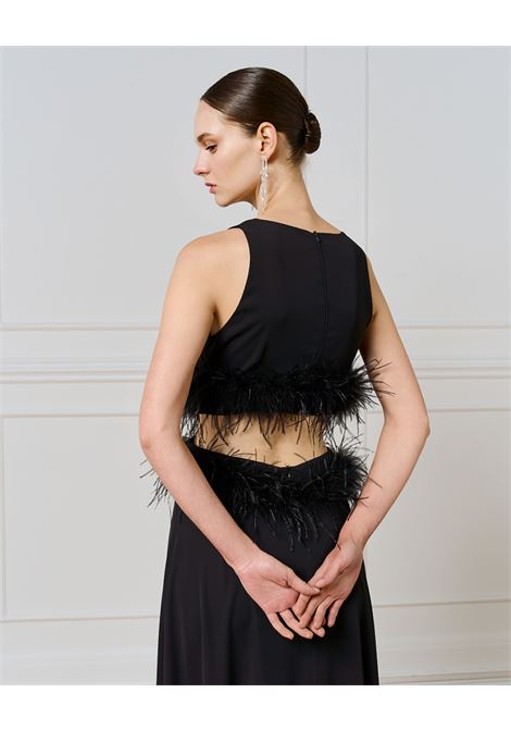 Maxi abito con dettaglio laterale ritagliato Nero ACCESS fashion | 54-3343-183BLACK